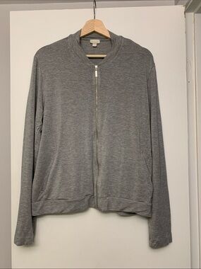 Hanro ❤️ Light Gray Zip-Up Bomber Jacket in LARGE